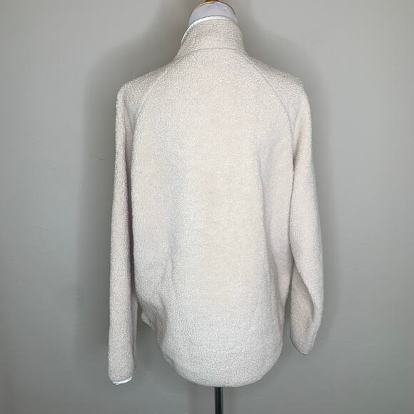Express Cream Sherpa Fuzzy Fleece Teddy Zip Up Jacket Sz XS - Picture 2 of 8